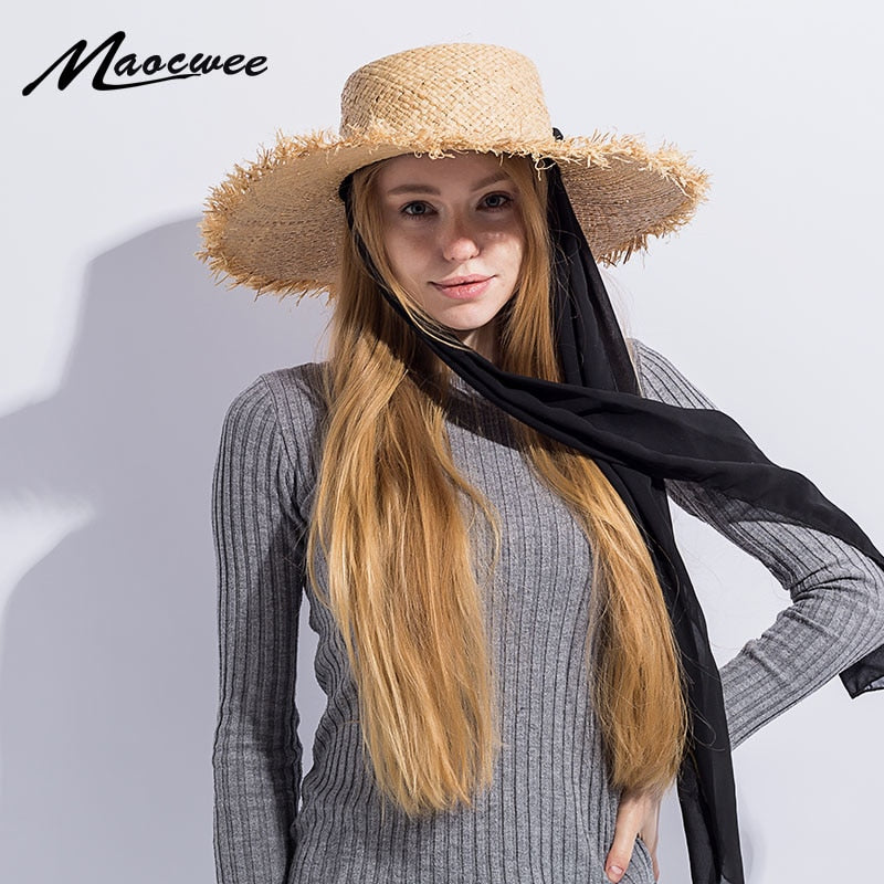 Handmade Weave Raffia Sun Hats for Women