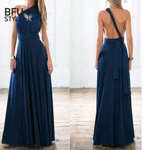 Long Dress Bridesmaid Formal Multi Way Wrap Convertible