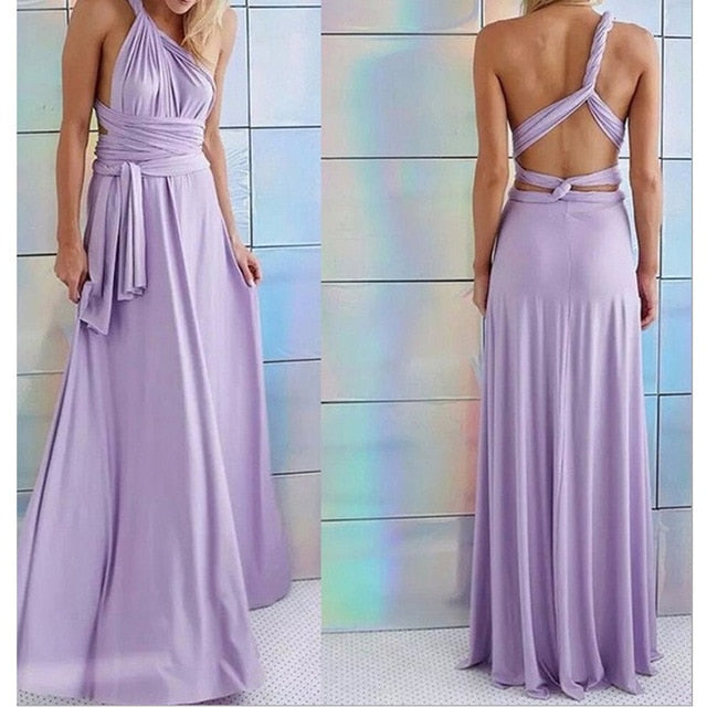 Long Dress Bridesmaid Formal Multi Way Wrap Convertible