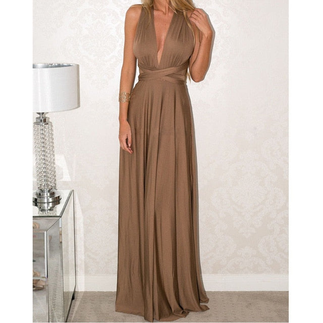 Long Dress Bridesmaid Formal Multi Way Wrap Convertible