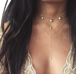 Crystal Personality Fashion Alloy Multi-layer Women's Necklace