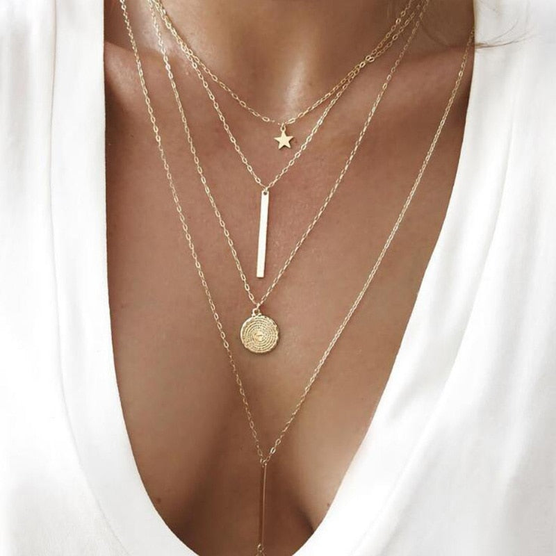 Vintage Multi-layer Pendant Necklace