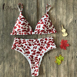 Leopard Bikini High Waist Push Up Swimsuit