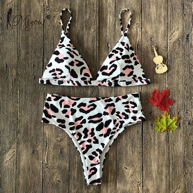 Leopard Bikini High Waist Push Up Swimsuit