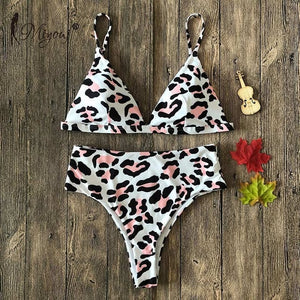 Leopard Bikini High Waist Push Up Swimsuit