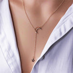 Fashion Star Hollow Moon Pendant Chains Necklaces
