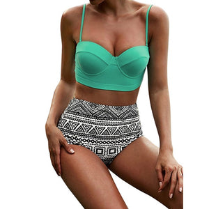 2019 New Bikinis Women Swimsuit High Waist Bathing Suit Plus Size Swimwear Push Up Bikini Set Vintage Beach Wear bathing suit #6