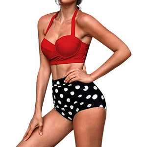 2019 New Bikinis Women Swimsuit High Waist Bathing Suit Plus Size Swimwear Push Up Bikini Set Vintage Beach Wear bathing suit #6