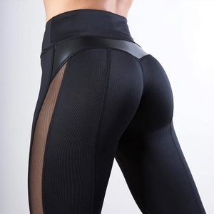 Leather Women Workout Leggings Fitness