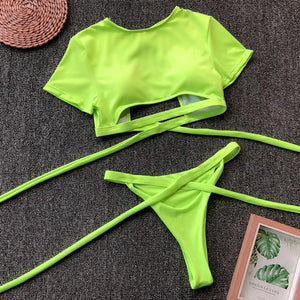 Sports swimwear women bathing suit Brazilian thong bikini 2019