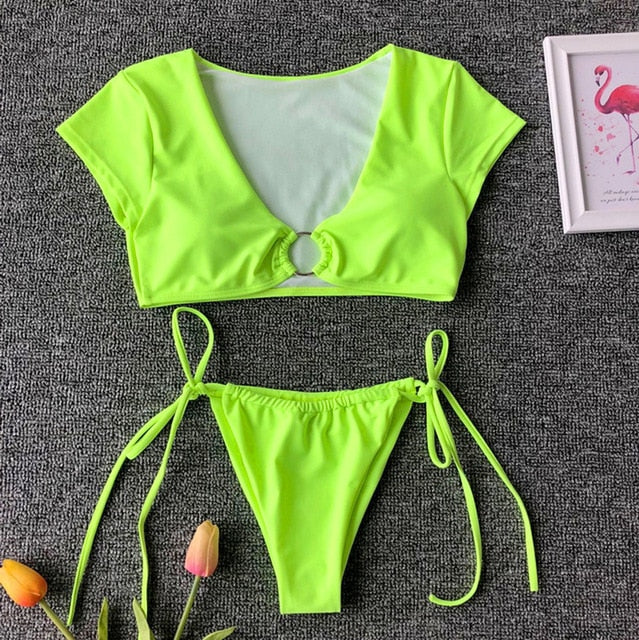 Sports swimwear women bathing suit Brazilian thong bikini 2019