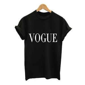 VOGUE Letter Print Women's Tee Tops