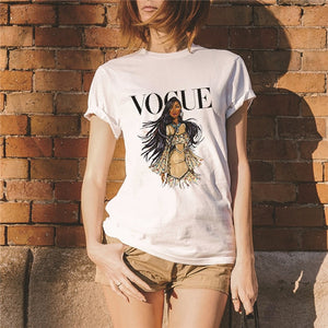 VOGUE Letter Print Women's Tee Tops