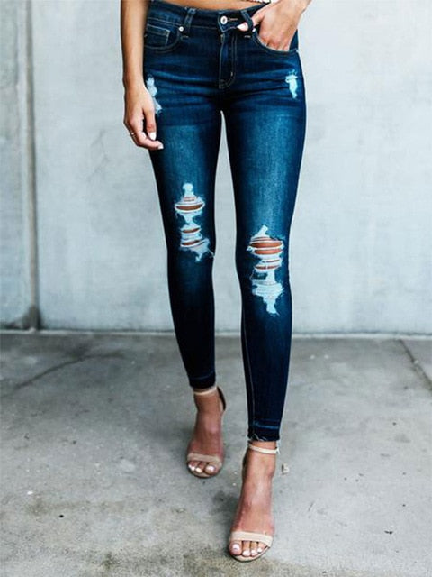 2019 new Classic Distressed Jeans