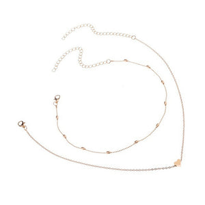 Double Layers Choker Necklaces Heart