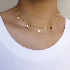 2019 New Clavicle Choker Necklace Gold Silver Star Pendant Necklaces for Women