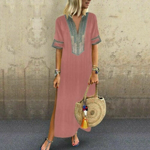 Women Short Sleeve V Neck Dress