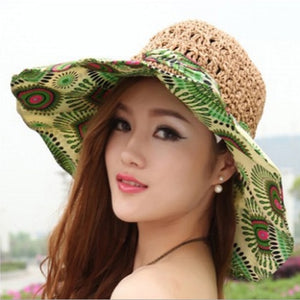 Flower Foldable Brimmed Sun Hat Summer