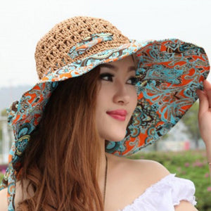 Flower Foldable Brimmed Sun Hat Summer