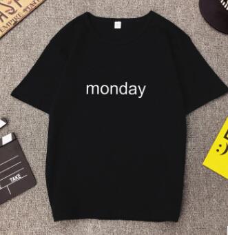 MONDAY Print Women T shirt Spring