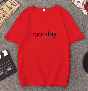 MONDAY Print Women T shirt Spring