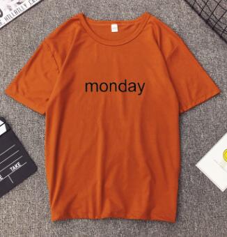 MONDAY Print Women T shirt Spring