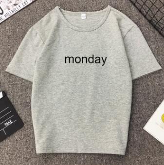 MONDAY Print Women T shirt Spring