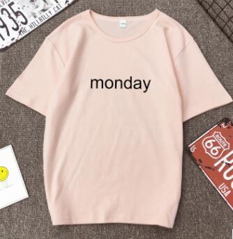 MONDAY Print Women T shirt Spring