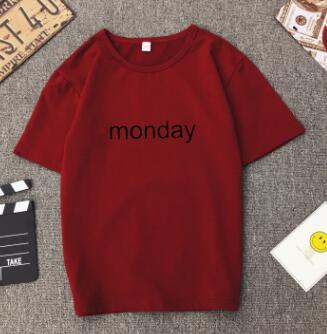 MONDAY Print Women T shirt Spring