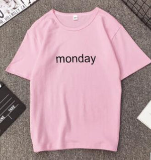 MONDAY Print Women T shirt Spring