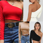 One Shoulder Slope Neckline T Shirt